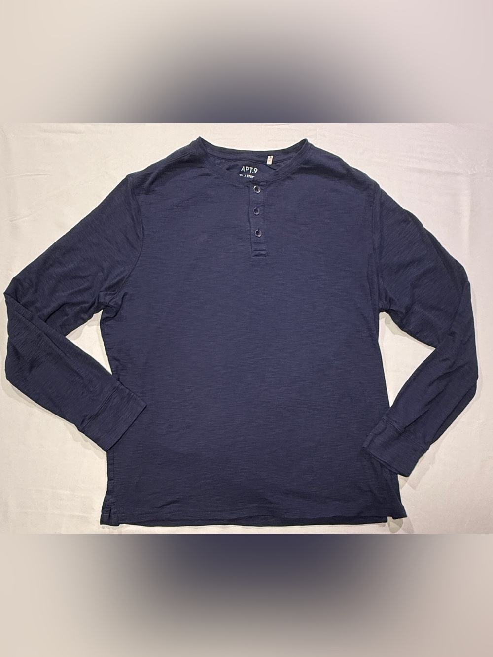 Apt. 9 Men’s XL Navy Blue Long Sleeve 3-Button Henley Shirt